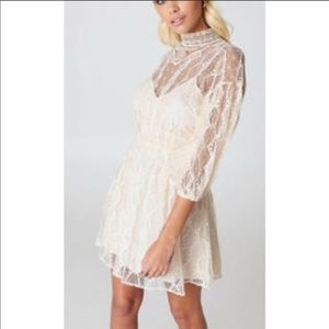 NWT Free People Cream Crochet Lace Mini Dress